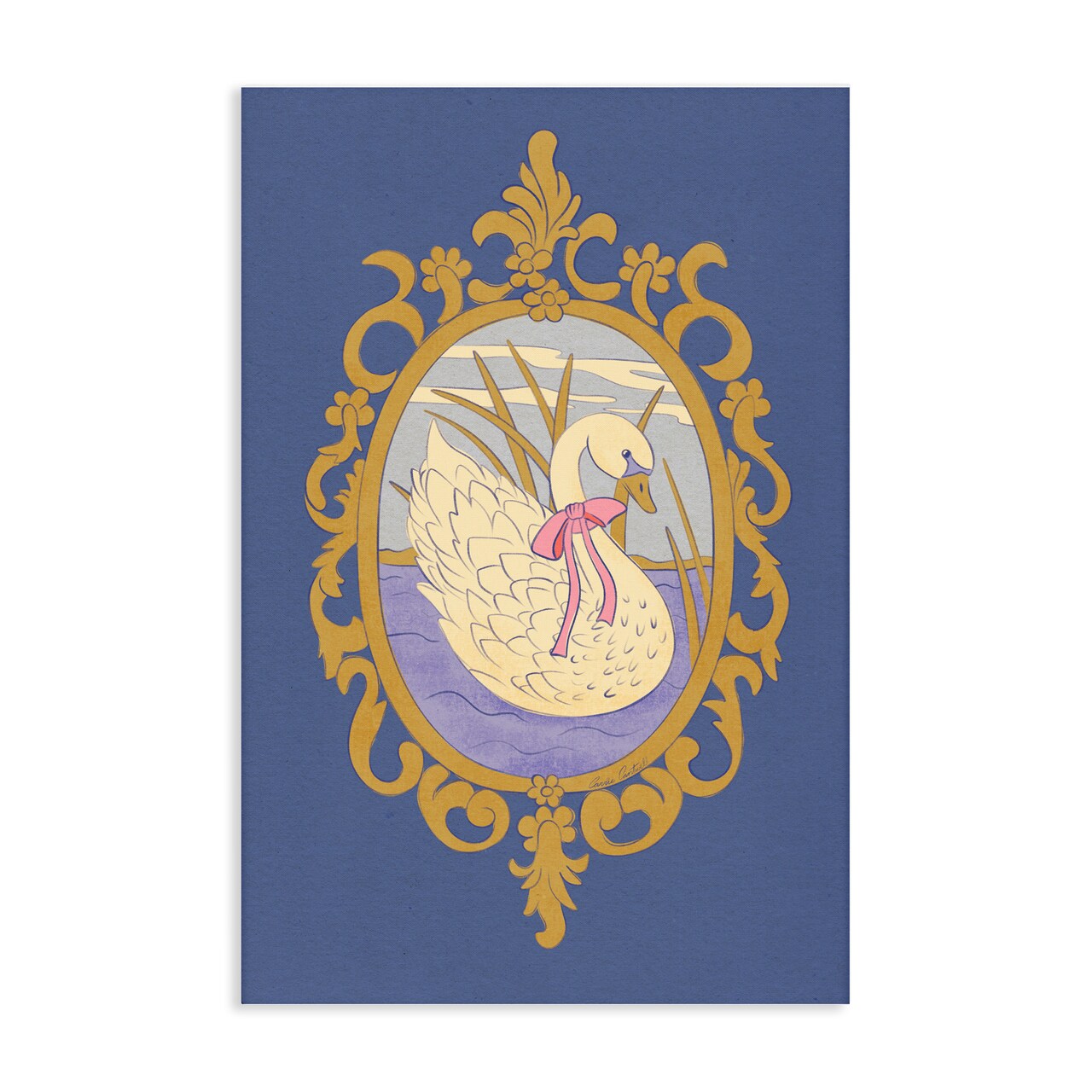 Stupell Industries Swan and Ornate Pattern Canvas, design by Carrie Cantwell